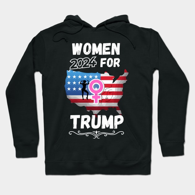 Women For Donald Trump 2024 Hoodie by OrigamiOasis